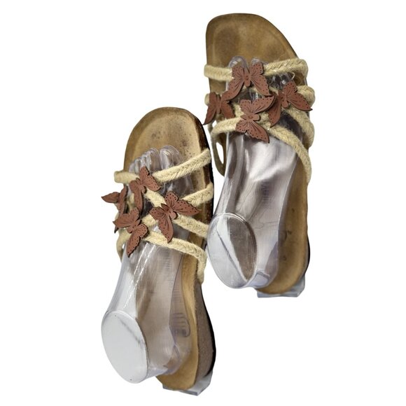 Euro Wellness Balance Womens Sandals Size 10 Butterfly Rope Leather Accents - Picture 3 of 12